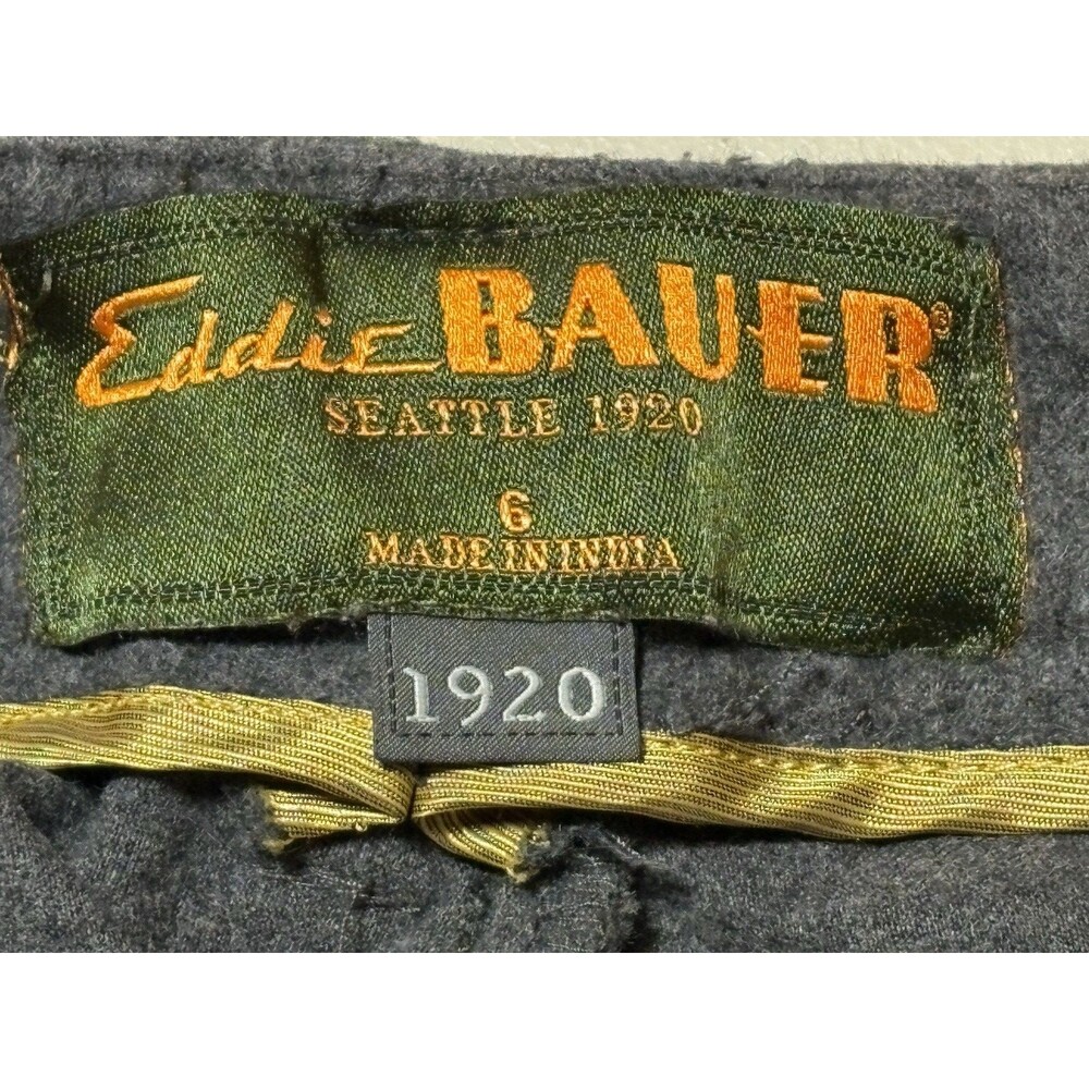 Eddie Bauer 1920 Brushed Cotton Cargo Pants Button Ankle size 6 Gray
